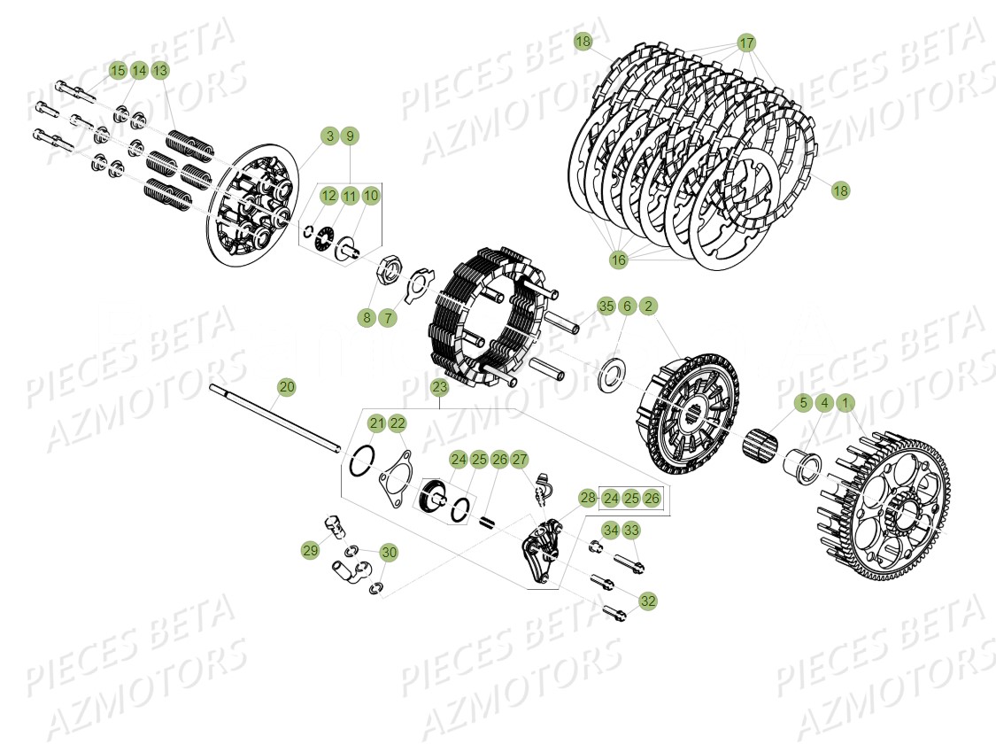 EMBRAYAGE-TRANSMISSION-PRINCIPALE pour RR-300-2T-18