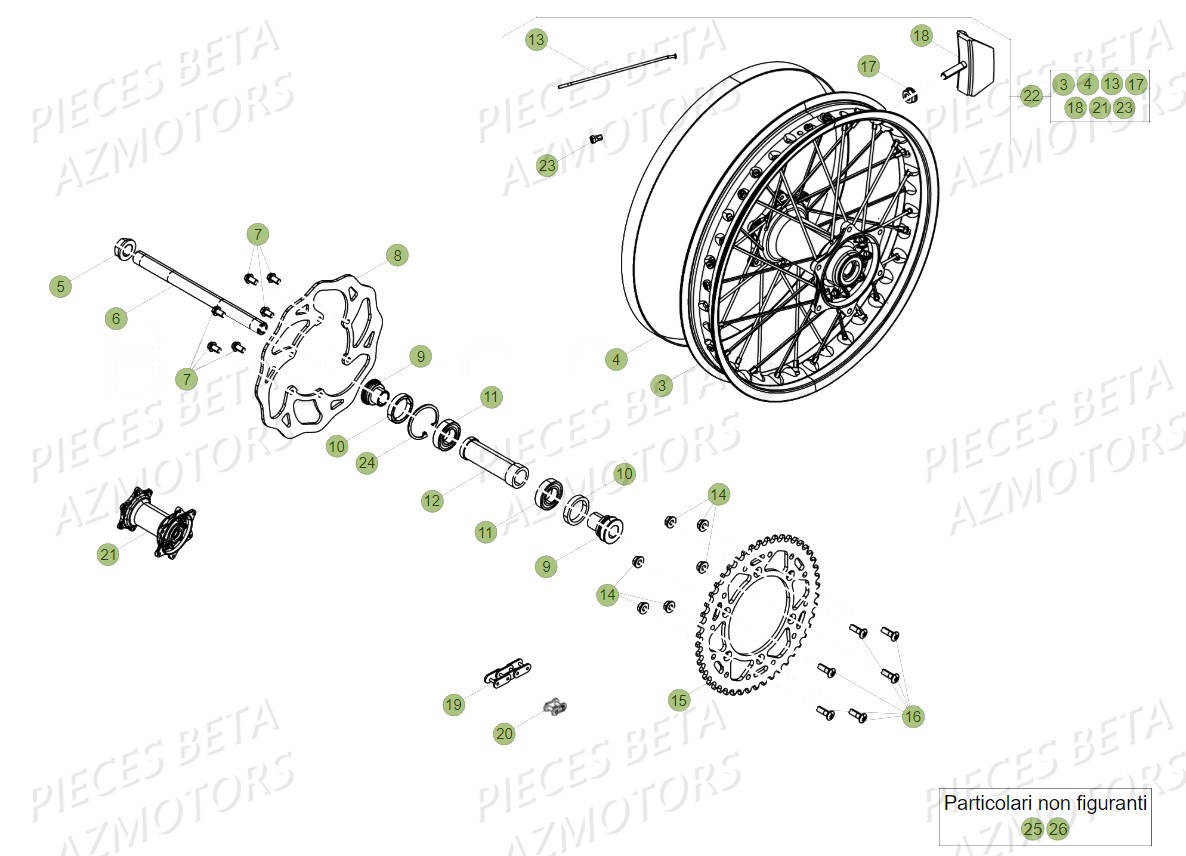 Roue Arriere BETA Pieces BETA RR 2T 300 - (2018)
