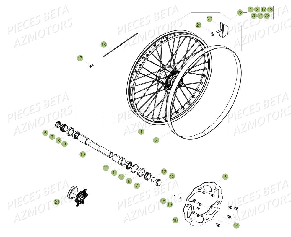 Roue Avant BETA Pieces BETA RR 2T 300 - (2018)