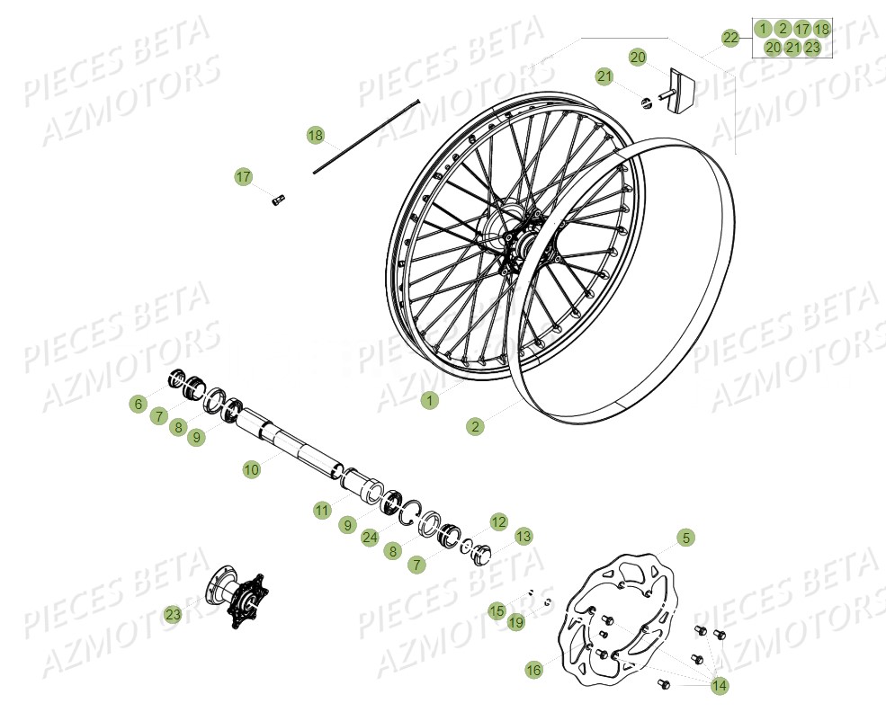 ROUE-AVANT BETA Pieces BETA RR 2T 300 - (2018)