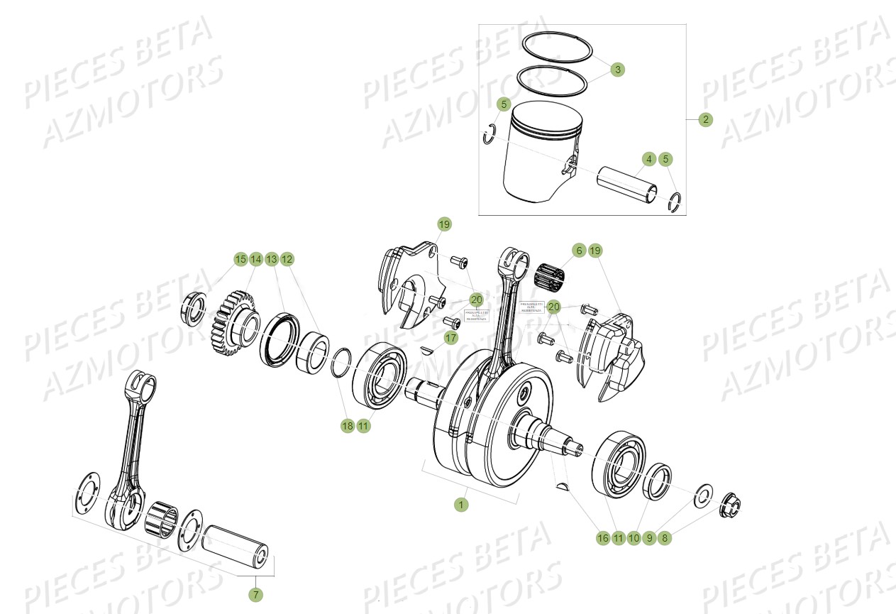 Vilebrequin Piston Contre Arbre BETA Pieces BETA RR 2T 300 - (2018)