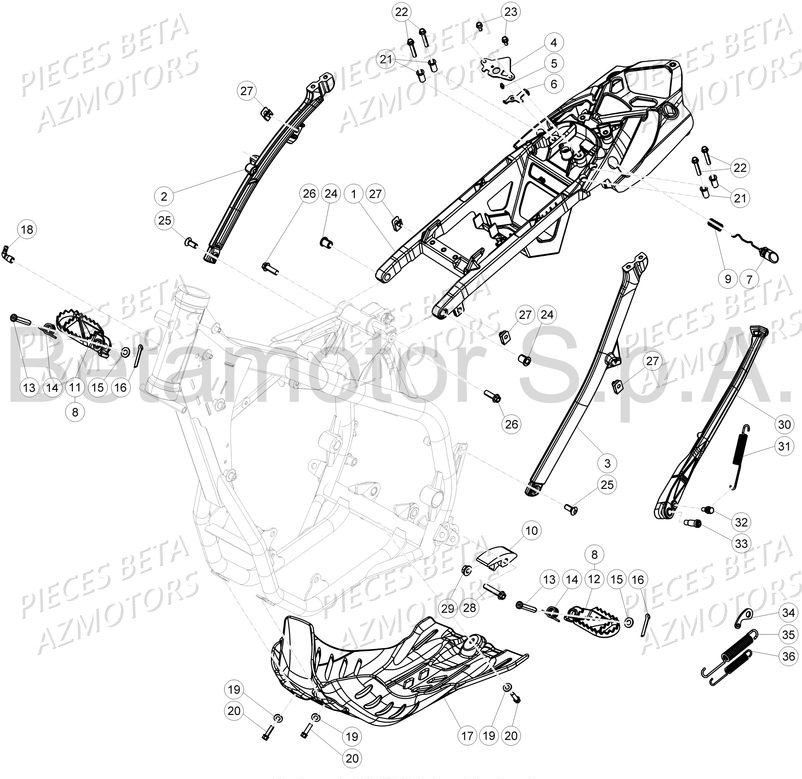 ACCESSOIRES_CHASSIS BETA Pièces Beta RR 4T 350 Enduro - 2017