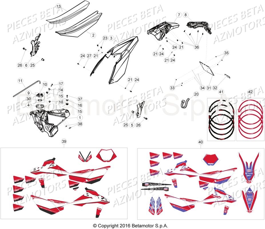 CARENAGES_RESERVOIR BETA Pièces Beta RR 4T 350 Enduro - 2017