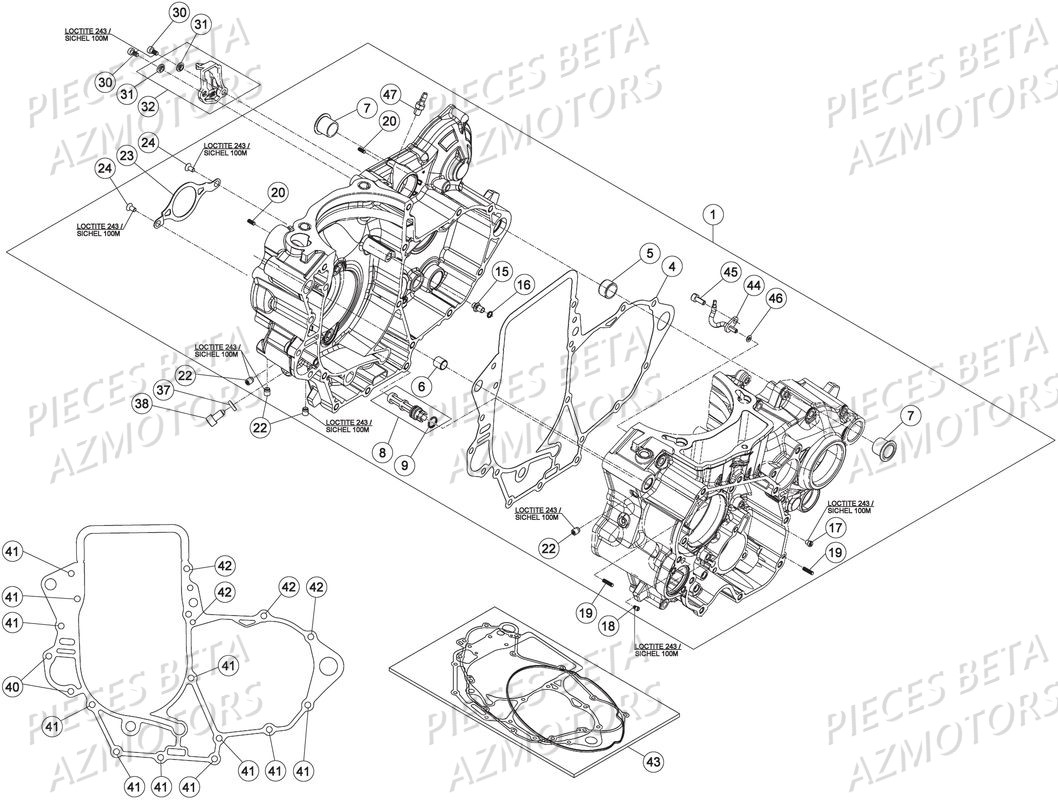 CARTER_COMPLET BETA Pièces Beta RR 4T 350 Enduro - 2017