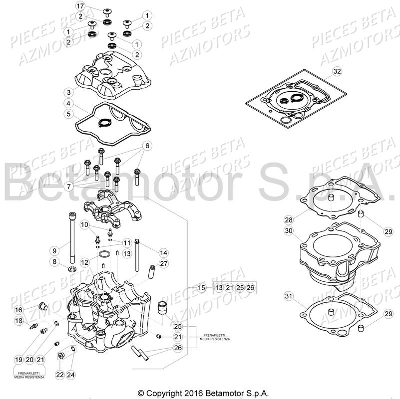 CYLINDRE COMPLET BETA RR 350 4T 17