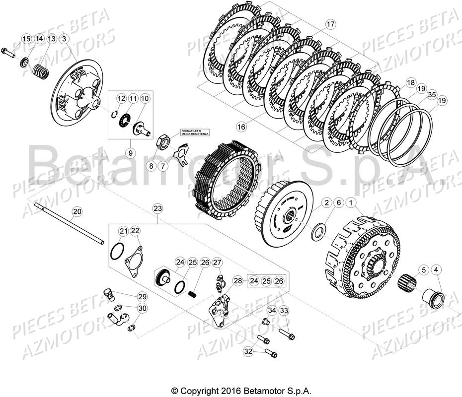 Embrayage BETA Pièces Beta RR 4T 350 Enduro - 2017