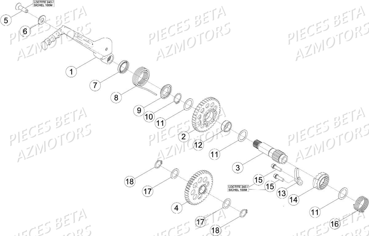Kick Starter BETA Pièces Beta RR 4T 350 Enduro - 2017