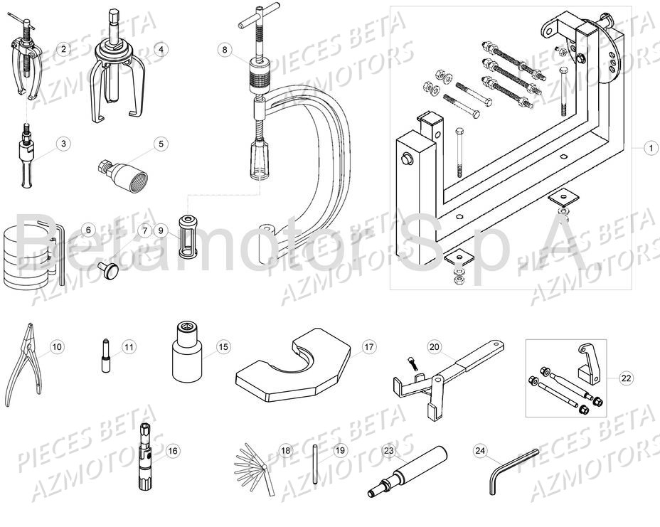 OUTILLAGE SPECIAL BETA RR 350 4T 17