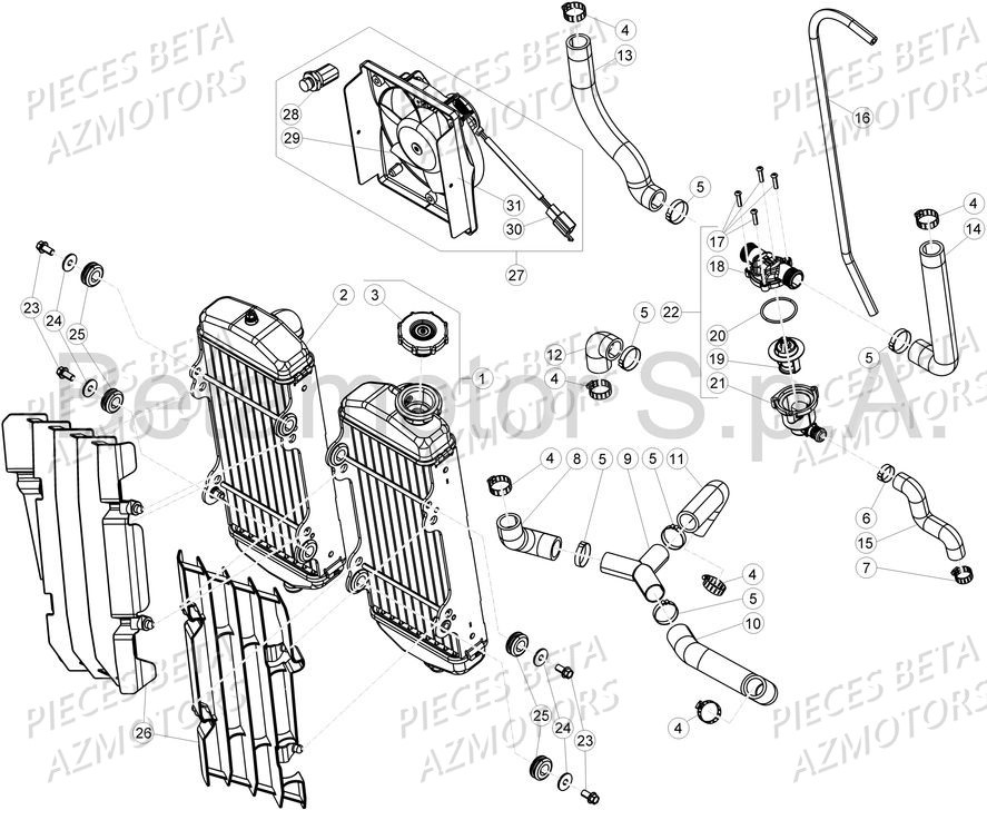KIT ELECTRO VENTILATEUR RR 4T350 EFI BETA pour RADIATEUR de RR-350-4T-17