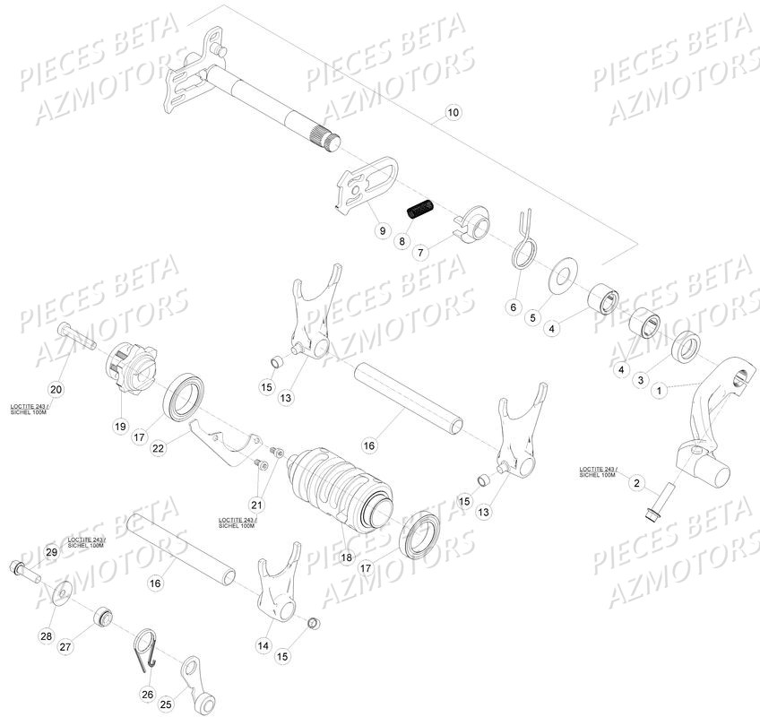 SELECTEUR_DE_VITESSES BETA Pièces Beta RR 4T 350 Enduro - 2017