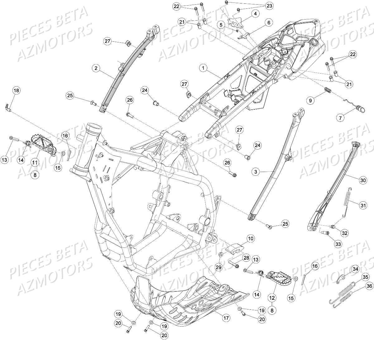 Accessoires Du Chassis BETA Pièces Beta RR 4T 390 Enduro - 2016