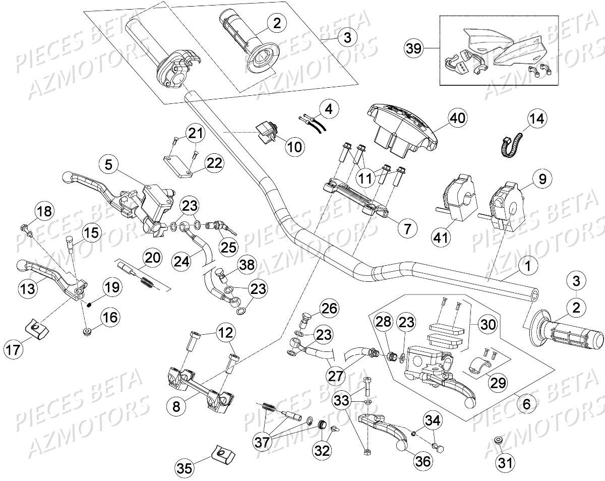 COMMANDES GUIDON BETA RR 390 4T 16