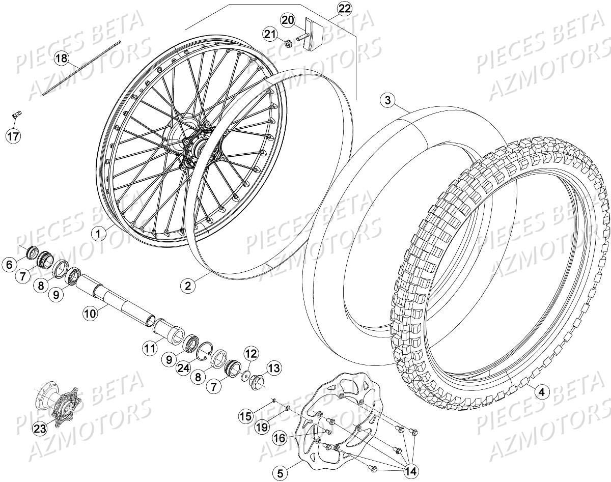 ROUE_AVANT BETA Pièces Beta RR 4T 390 Enduro - 2016