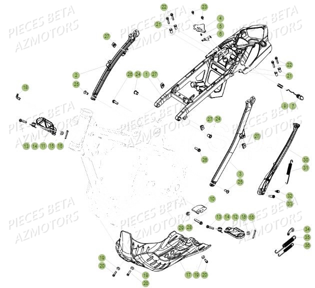 Accessoires Chassis BETA Pièces Beta RR 4T 390 Enduro - 2017