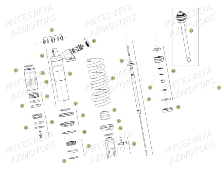 RESSORT AMORTISSEUR 5,4K BETA pour AMORTISSEUR de RR-390-4T-17