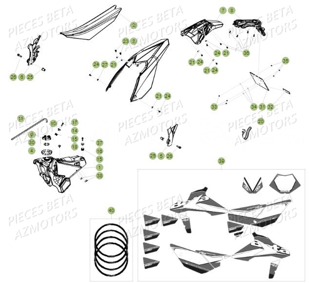 CARENAGES ARRIERE pour RR-390-4T-17