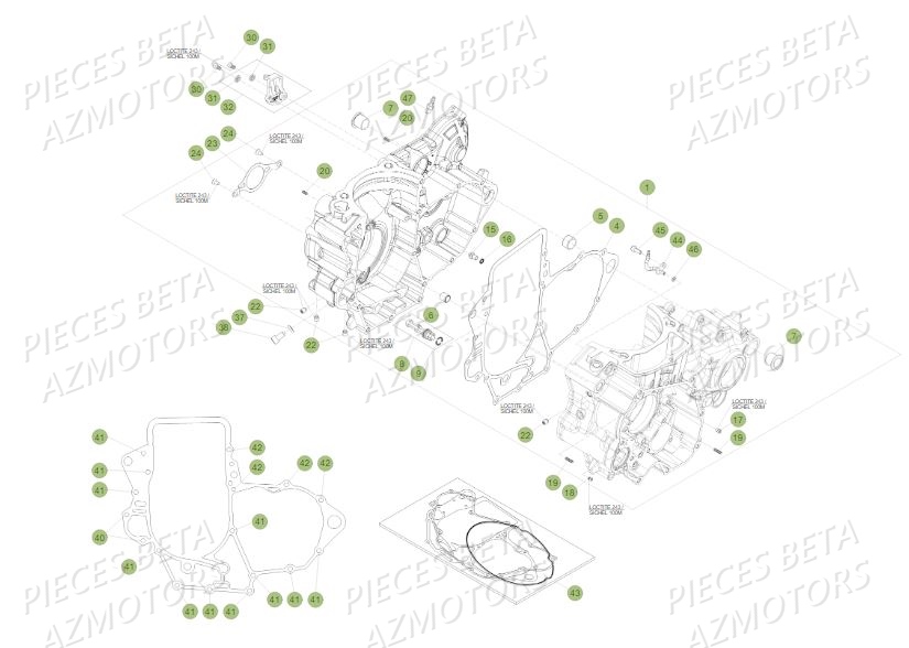 Carter BETA Pièces Beta RR 4T 390 Enduro - 2017