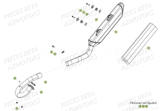 Echappement BETA Pièces Beta RR 4T 390 Enduro - 2017