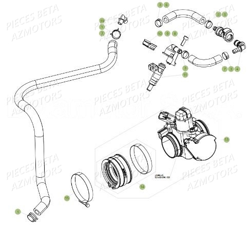 Injection BETA Pièces Beta RR 4T 390 Enduro - 2017