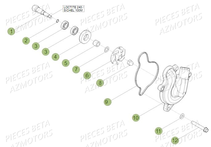 Pompe A Eau BETA Pièces Beta RR 4T 390 Enduro - 2017