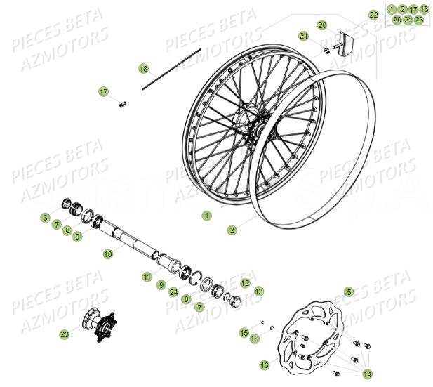 ROUE_AVANT BETA Pièces Beta RR 4T 390 Enduro - 2017