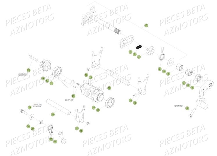 SELECTEUR DE VITESSES BETA RR 390 4T 17