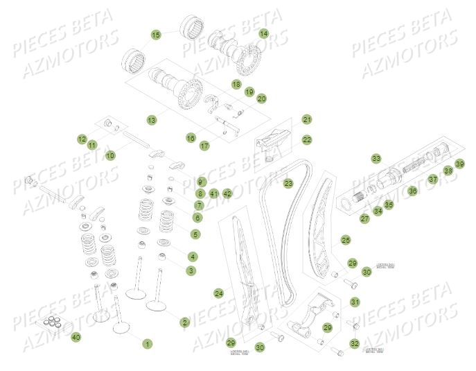 Soupapes Distribution BETA Pièces Beta RR 4T 390 Enduro - 2017