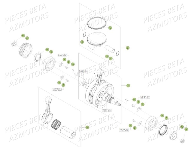 Vilebrequin BETA Pièces Beta RR 4T 390 Enduro - 2017