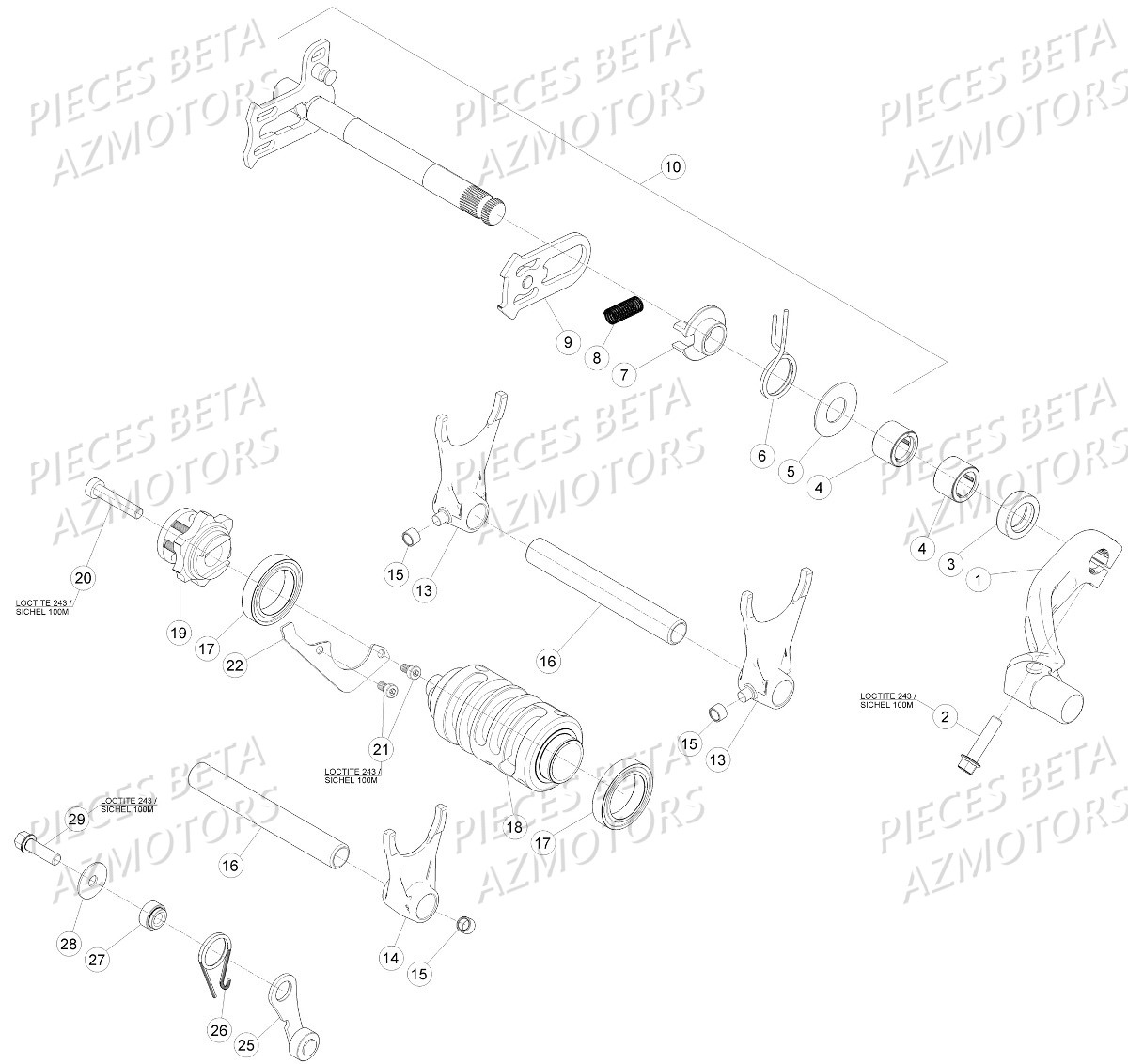 COMMANDE_BOITE_A_VITESSES BETA Pièces Beta RR 4T 430 Enduro - 2016