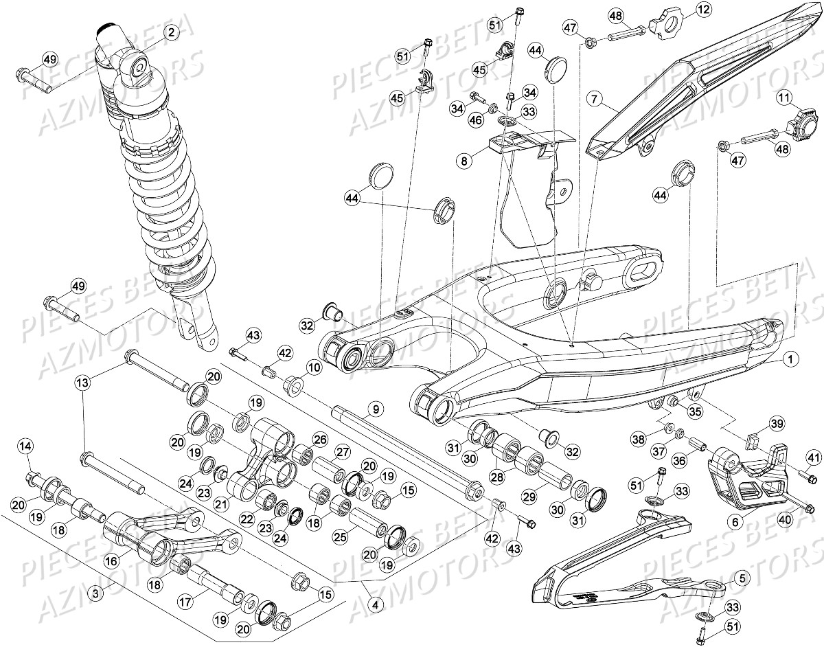 Fouche Arriere Suspension Ar BETA Pièces Beta RR 4T 430 Enduro - 2016