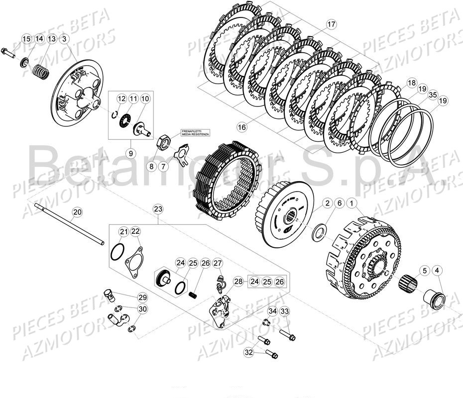 EMBRAYAGE BETA RR 430 4T 17