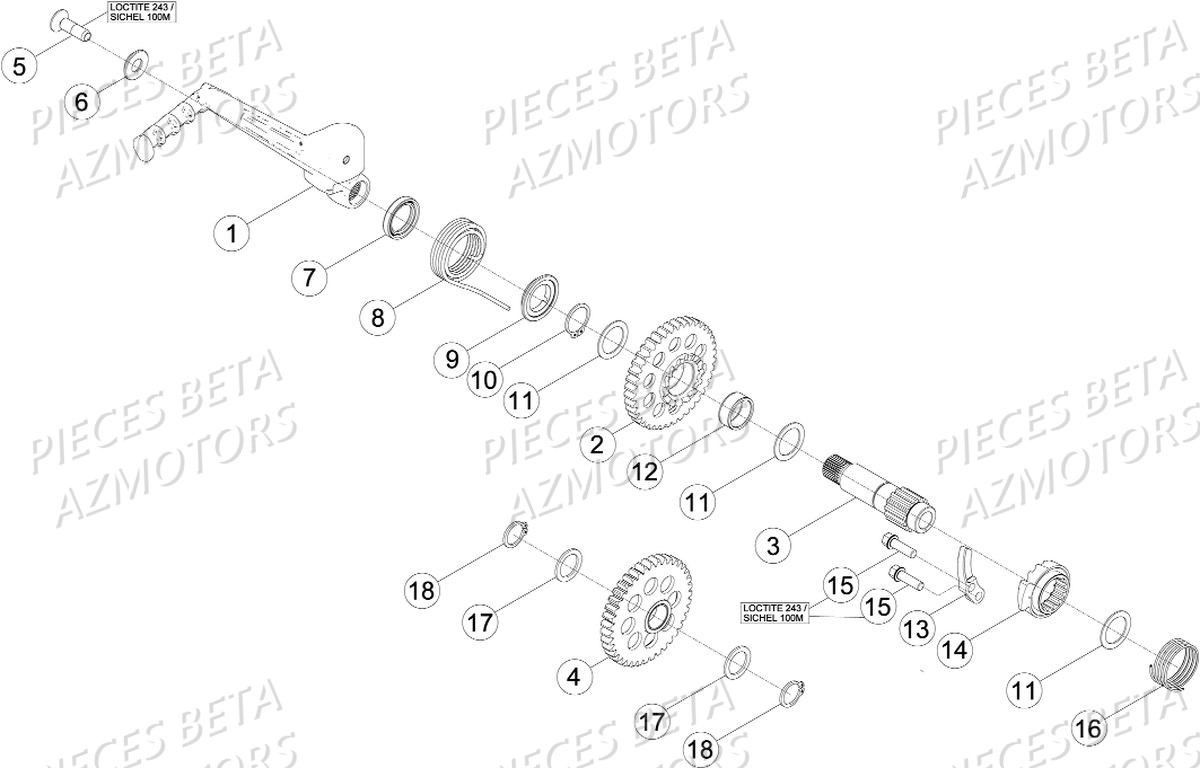 Demarrage A Pedale BETA Pièces Beta RR 4T 480 Enduro - 2017