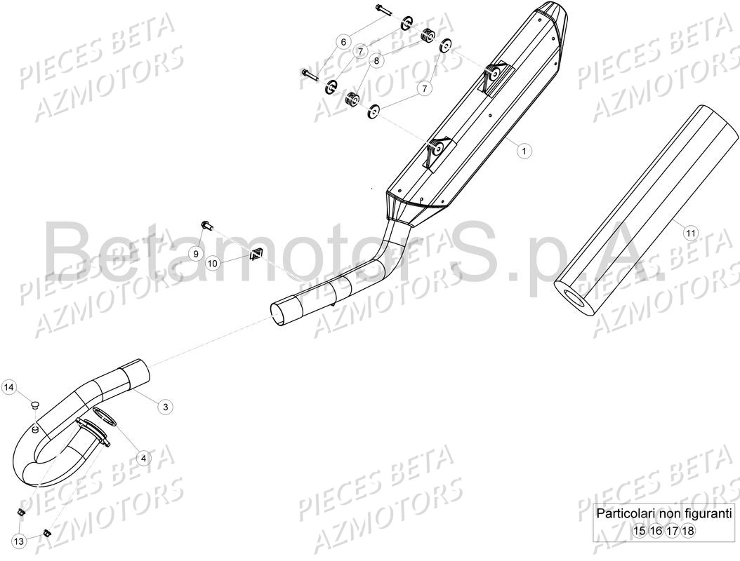 Echappement BETA Pièces Beta RR 4T 480 Enduro - 2017