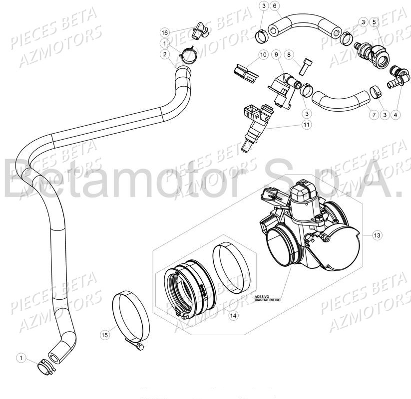 Groupe Injection BETA Pièces Beta RR 4T 480 Enduro - 2017