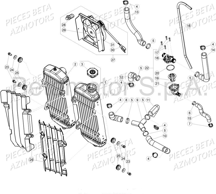 KIT ELECTRO VENTILATEUR RR 4T350 EFI BETA pour INSTALLATION REFROIDISSEMENT de RR-480-4T-17