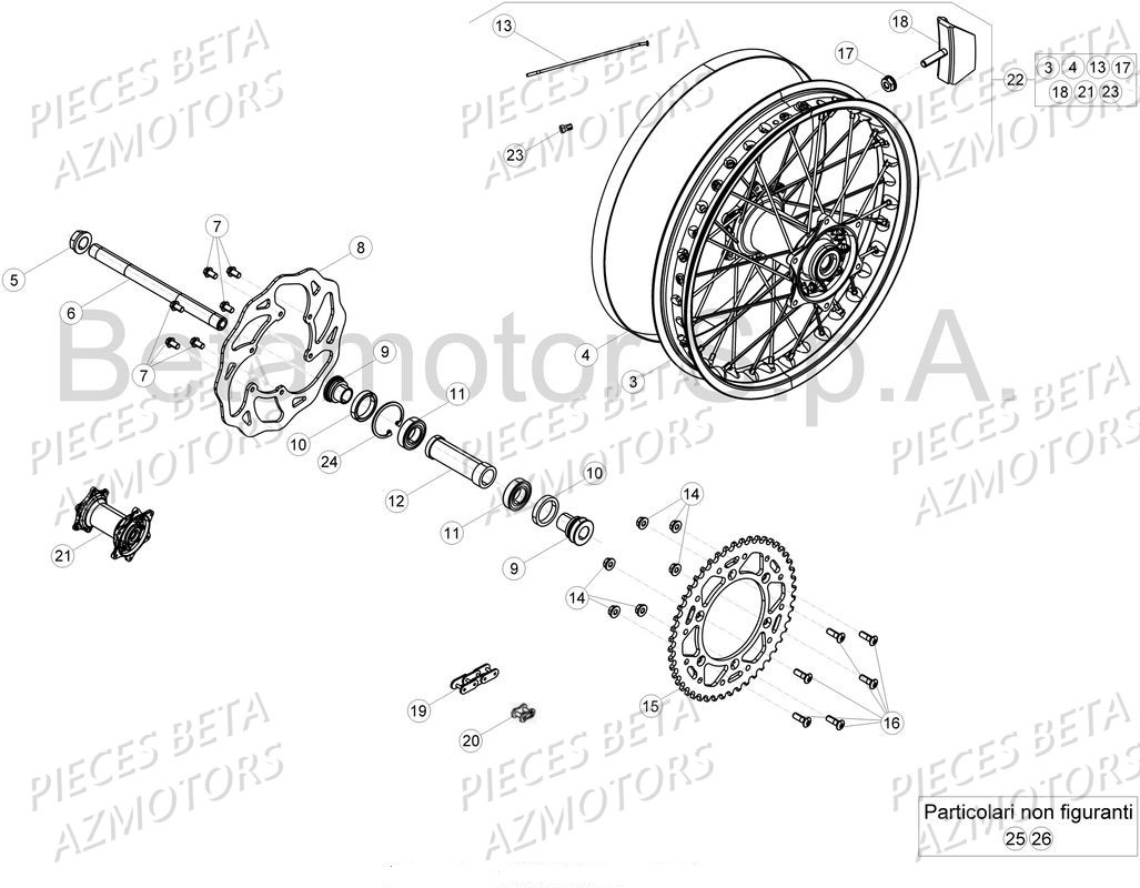 Roue Arriere BETA Pièces Beta RR 4T 480 Enduro - 2017