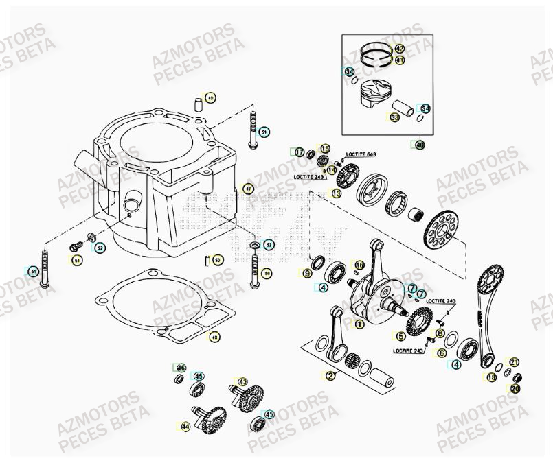Cylindre BETA Pièces BETA RR 4T 400 - [2007]
