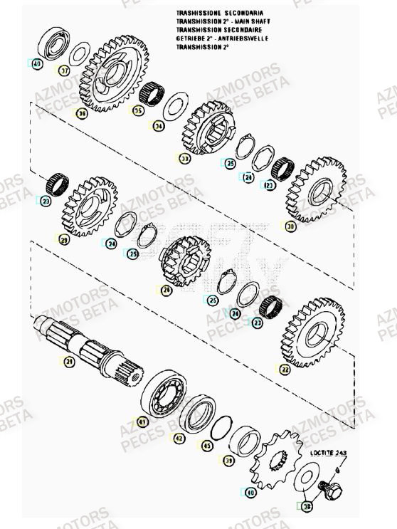 PIGNON DE TRANSMISSION SECONDA IRE BETA pour TRANSMISSION de RR-4T-07