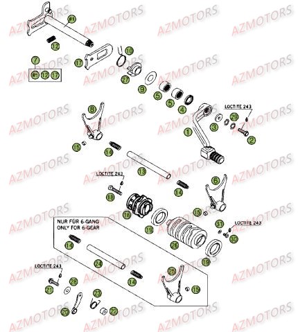 Commande Boite A Vitesses BETA Pièces Beta RR 4T 450 Enduro - 2008