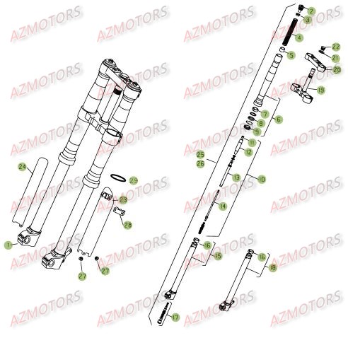 Fourche BETA Pièces Beta RR 4T 450 Enduro - 2008