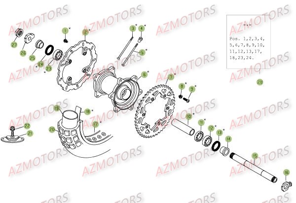 Roue Arriere BETA Pièces Beta RR 4T 450 Enduro - 2008