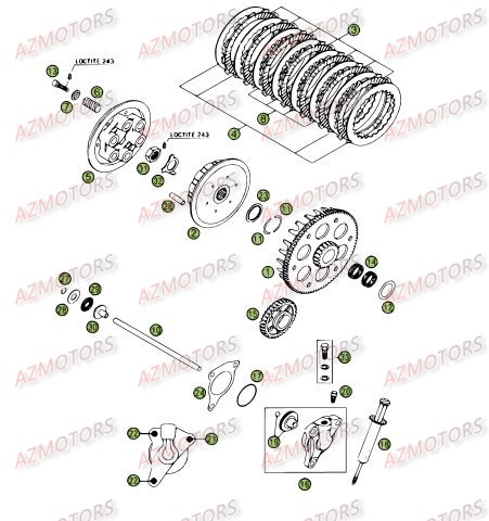 Transmission Principale Embrayage BETA Pièces Beta RR 4T 450 Enduro - 2008