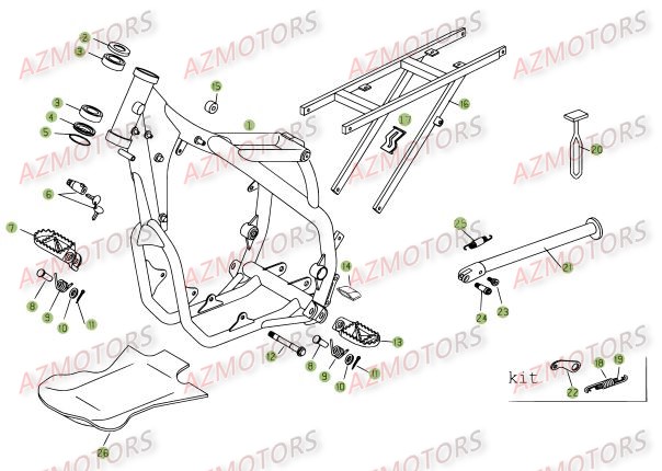 ACCESSOIRES DU CHASSIS BETA RR 4T 08 525