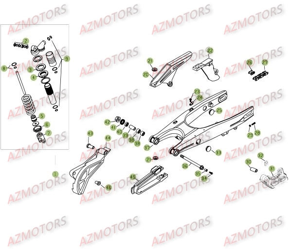 Suspension Arriere Du N De Serie 1 A 95 BETA Pièces BETA RR 4T 400 - [2008]