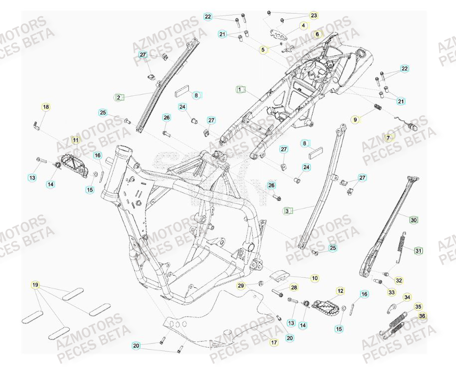 Accessoires Du Chassis BETA Pièces Beta RR 4T 520 Enduro - 2010