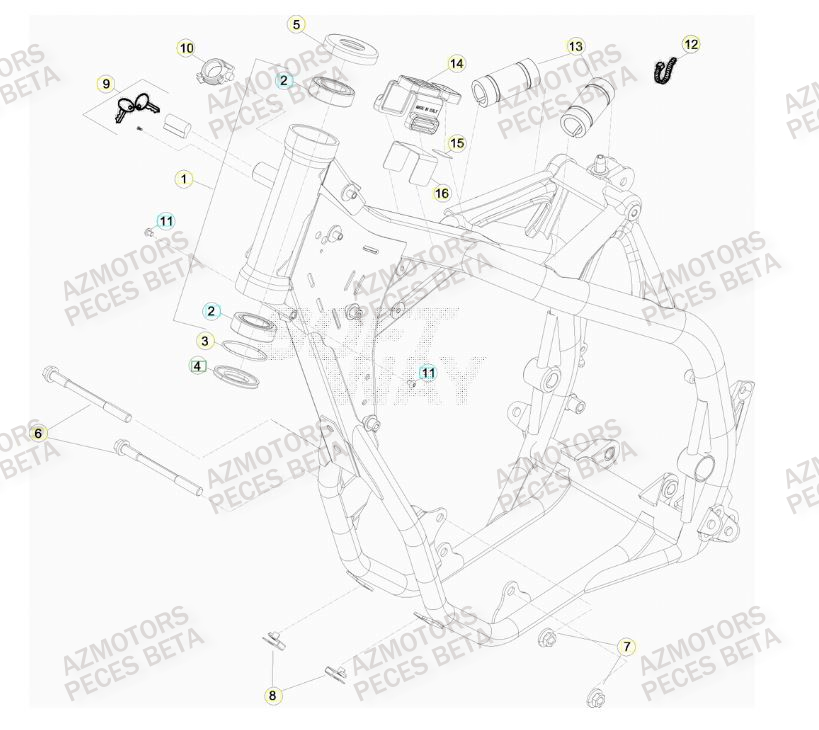 Chassis BETA Pièces Beta RR 4T 520 Enduro - 2010