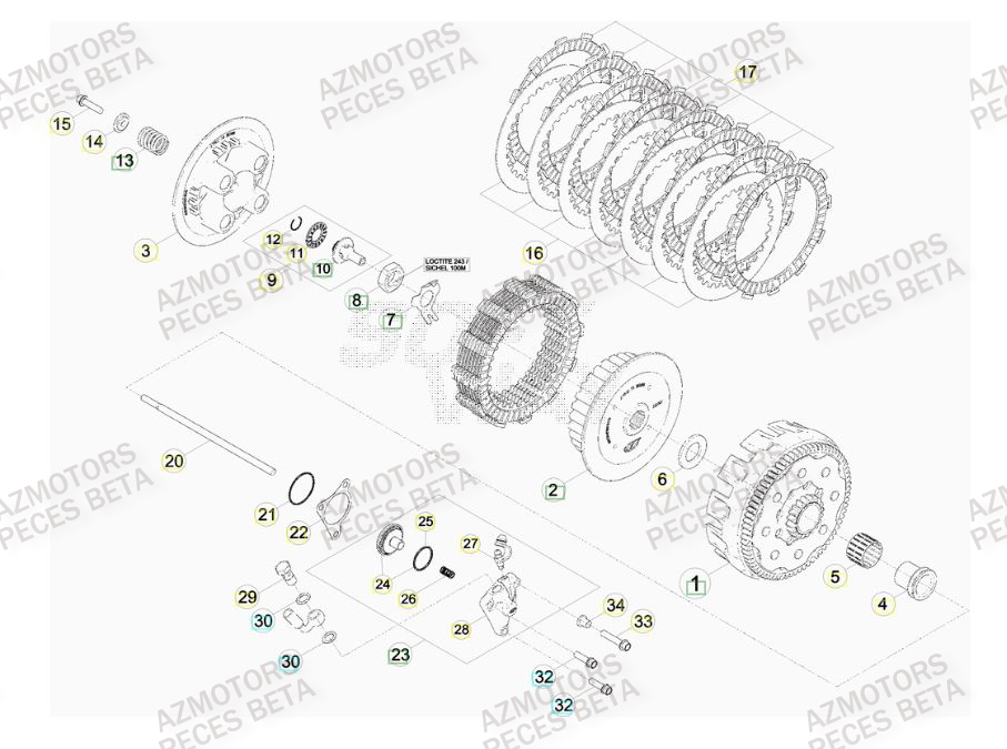 Embrayage BETA Pièces Beta RR 4T 520 Enduro - 2010