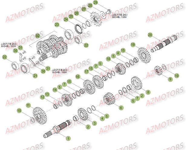 BOITE A VITESSES pour RR-4T-12