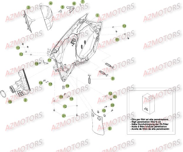 FILTRE AIR BETA pour BOITIER DU FILTRE de RR-4T-12