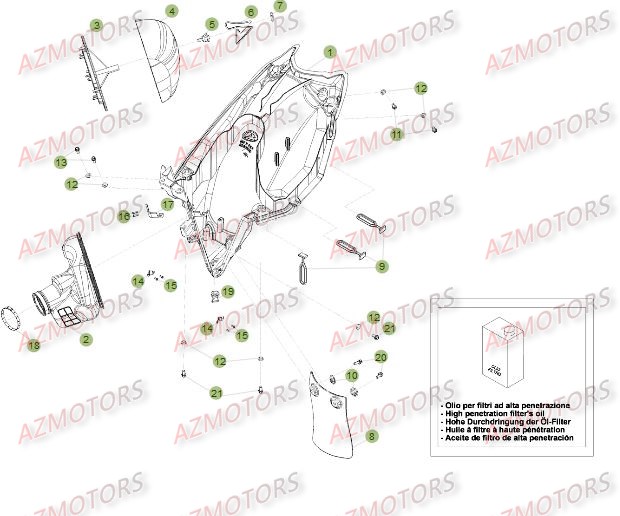 BOITIER DU FILTRE pour RR-4T-12